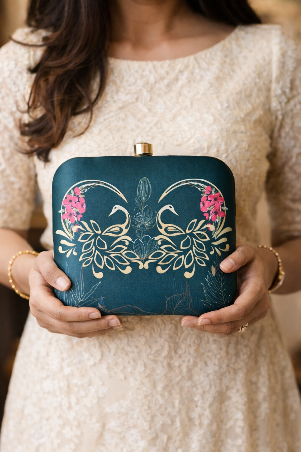 Handcrafted Swan Floral Clutch Bag | Premium Women’s Evening Purse