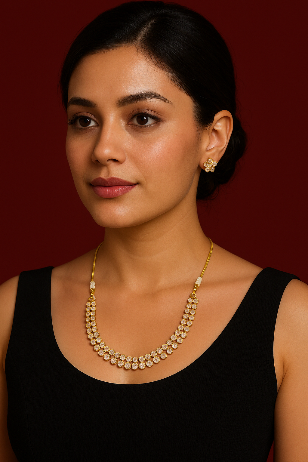 Stone necklace with earring