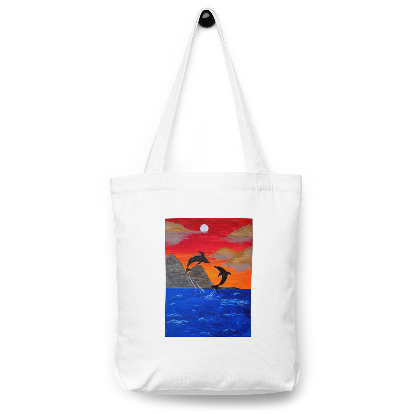 "Sunset Serenity - Dancing Dolphins" Tote Bag