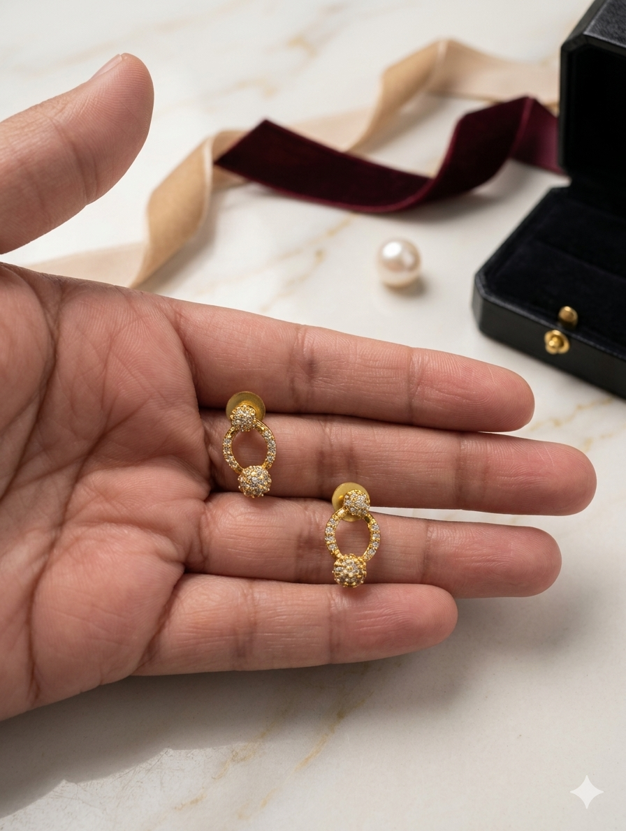 Intricate Wave Diamond & Gold Necklace & Earrings Set