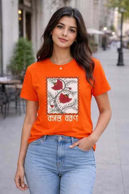 Eternal Spring | Madhubani Print T-Shirt for Men & Women | Ethnic Indian Art Tee