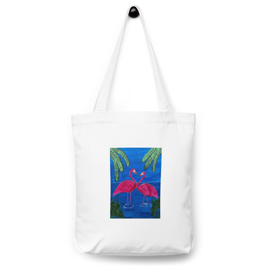 "The Flamingo Embrace" Tote Bag