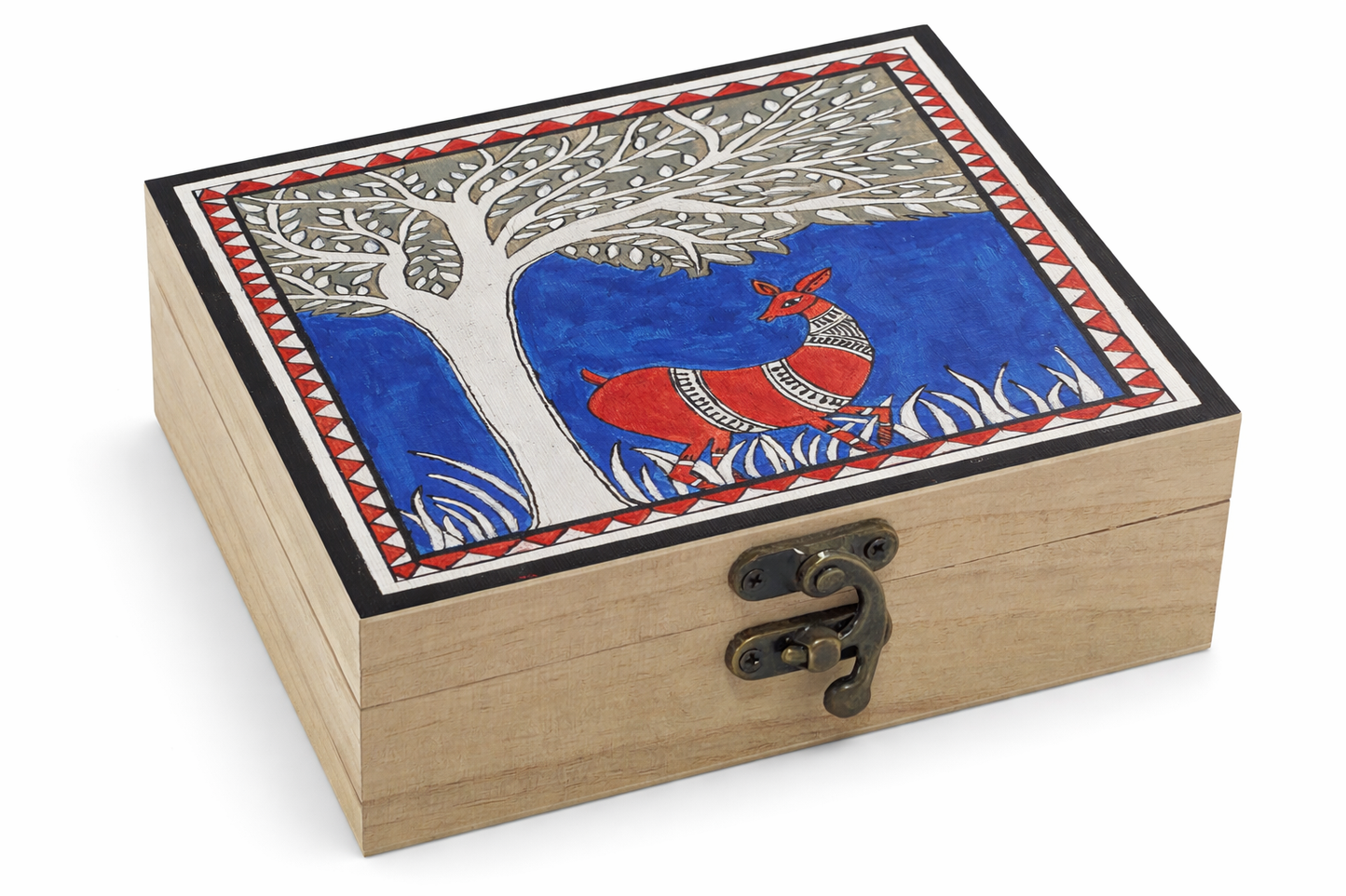 Keepsake/Jewelry Box with Madhubani Design