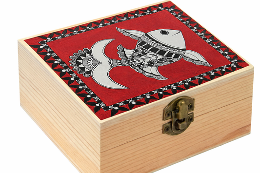 Jewelry Box with Mirror with Madhubani Design