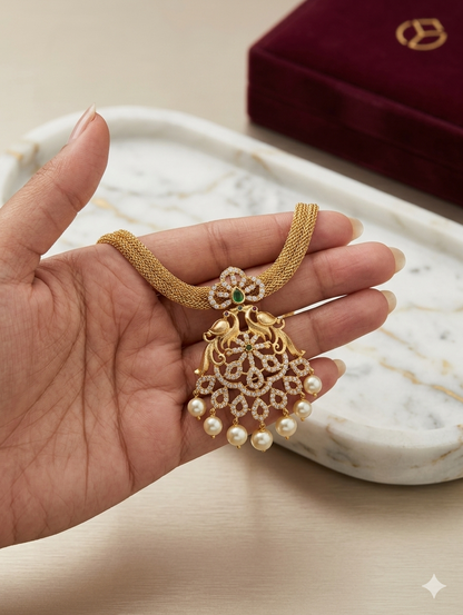 Taditional Addigai Choker Neckpiece & Earrings Set