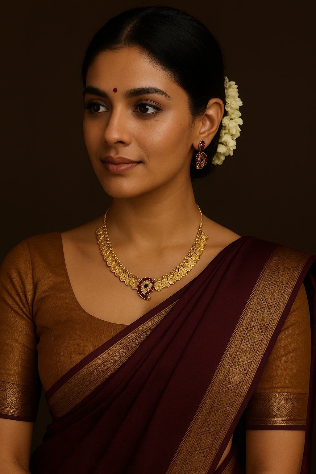 Coin necklace with earrings