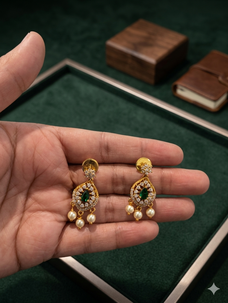 Royal Pearl Necklace & Earrings Set