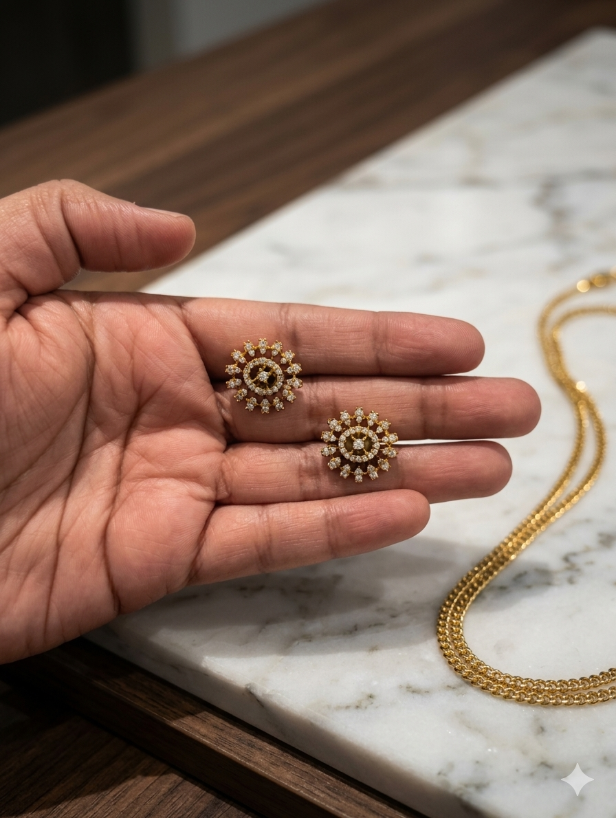 Elegant Dewdrop Diamond Necklace & Earrings Set