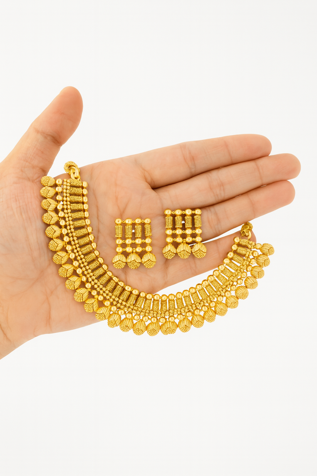 Gold necklace with earrings - 2103