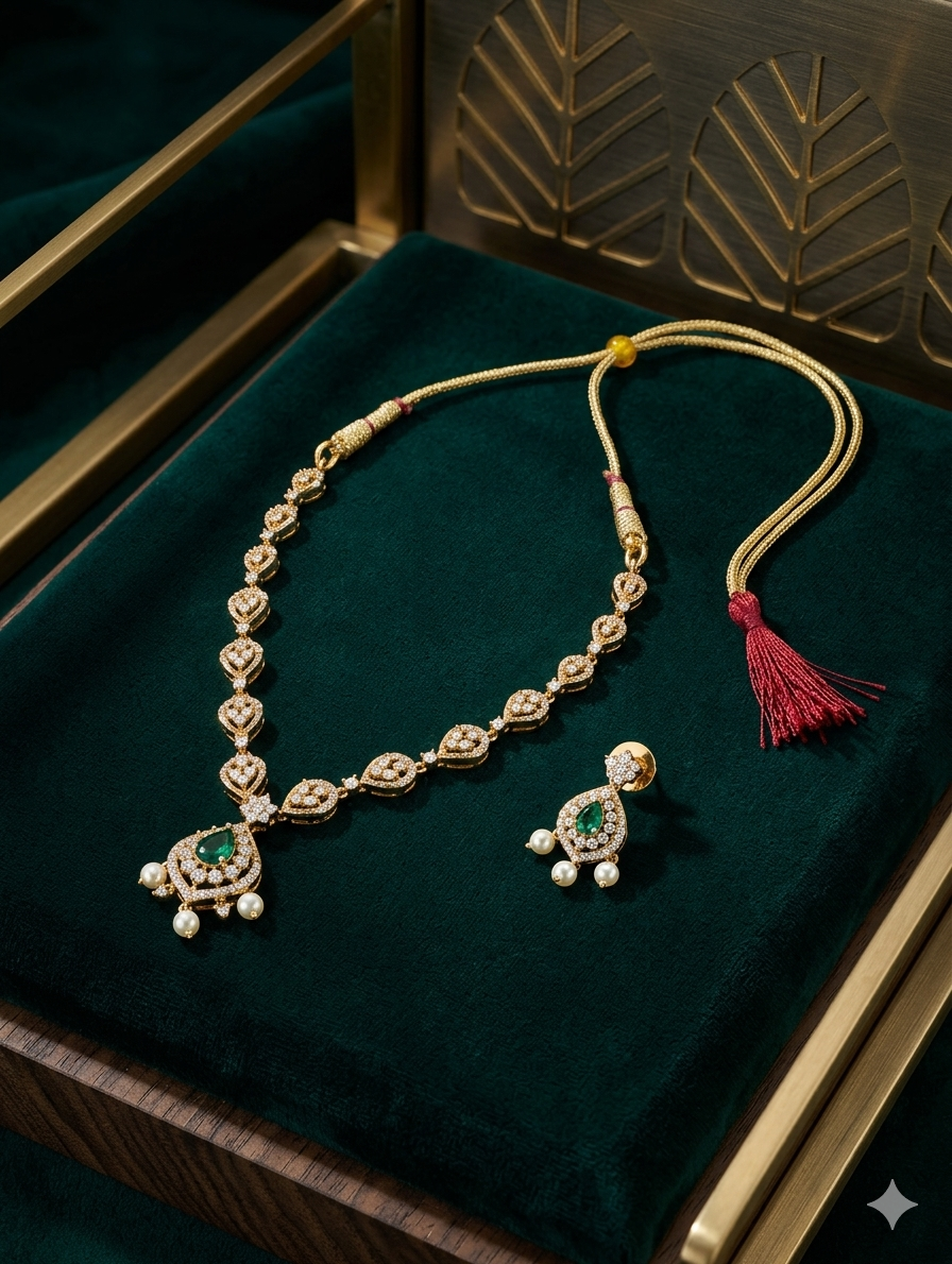 Royal Pearl Necklace & Earrings Set
