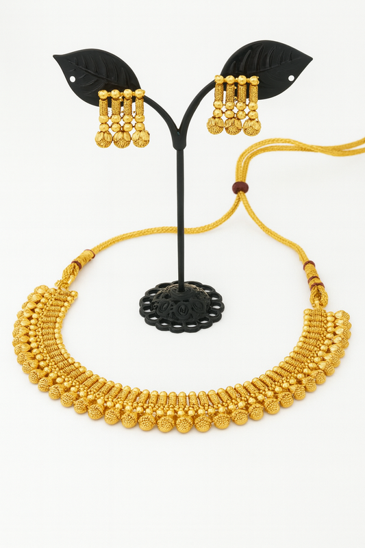 Gold necklace with earrings - 2103