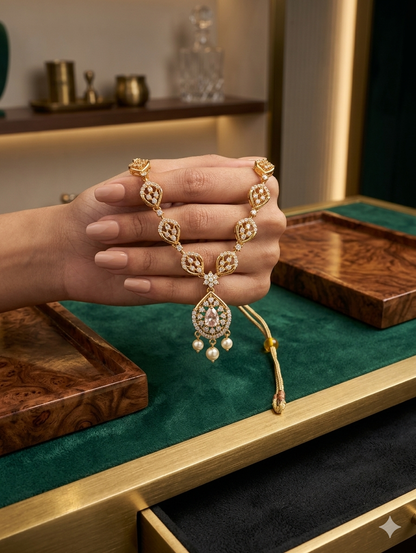 Royal Pearl Necklace & Earrings Set