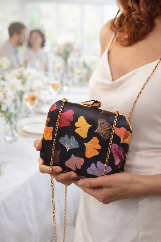 Designer Floral Evening Clutch for Women – Premium Hard Case Party Handbag