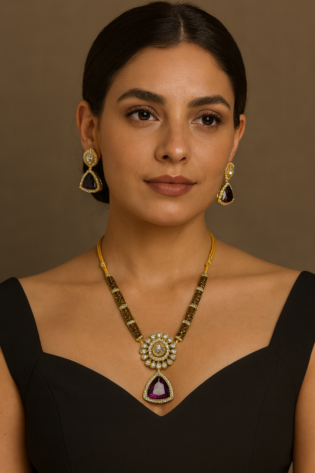 Hasli necklace with earrings