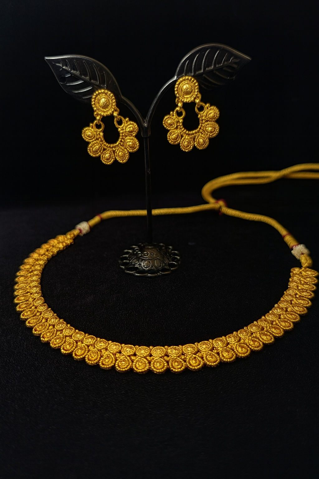 Gold necklace with earrings - 2101