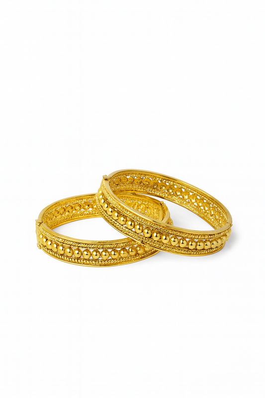 Gold openable kada with small spheres
